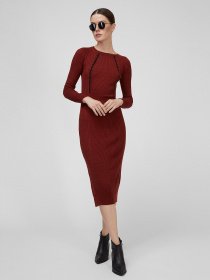 Платья Sassofono модель A201-SC-27621, БОРДОВИЙ Фото