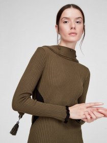 Сукня міді Sassofono модель A201-SC-27622, ХАКІ Фото