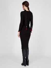 Платье миди Sassofono модель A201-SC-27622, ЧОРНИЙ Фото