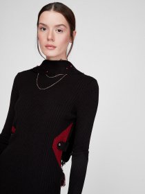 Платье миди Sassofono модель A201-SC-27622, ЧОРНИЙ Фото