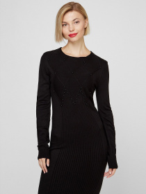 Сукня міді Sassofono модель A201-SC-27623, ЧОРНИЙ Фото