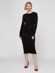 Сукня міді Sassofono модель A201-SC-27623, ЧОРНИЙ Фото
