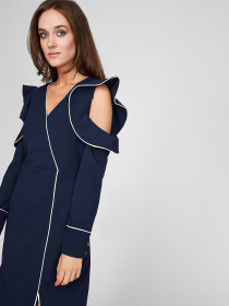 Сукня міді Sassofono модель A201-SC-4249, СИНІЙ Фото