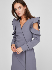 Платье миди Sassofono модель A201-SC-4249, СІРИЙ Фото