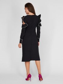 Сукня міді Sassofono модель A201-SC-4249, ЧОРНИЙ Фото