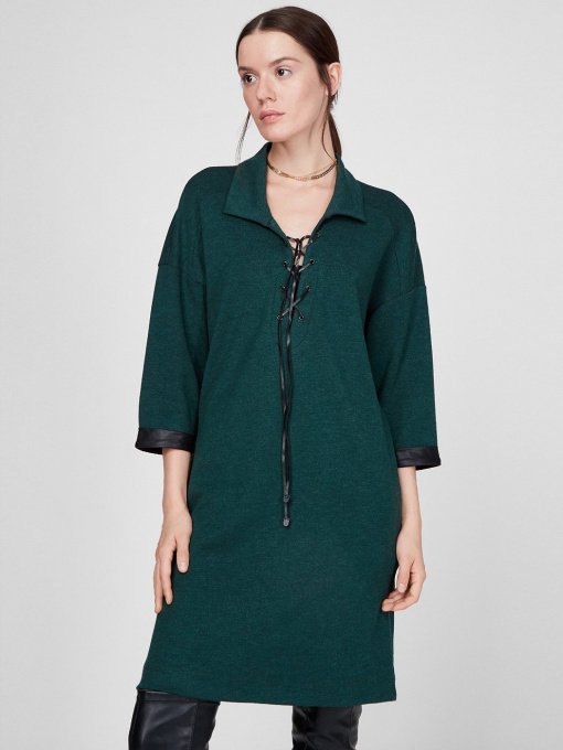 Платье мини Sassofono модель A201-SC-5380, ЗЕЛЕНИЙ Фото