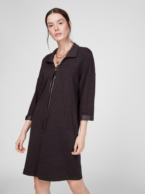 Платье мини Sassofono модель A201-SC-5380, КОРИЧНЕВИЙ Фото