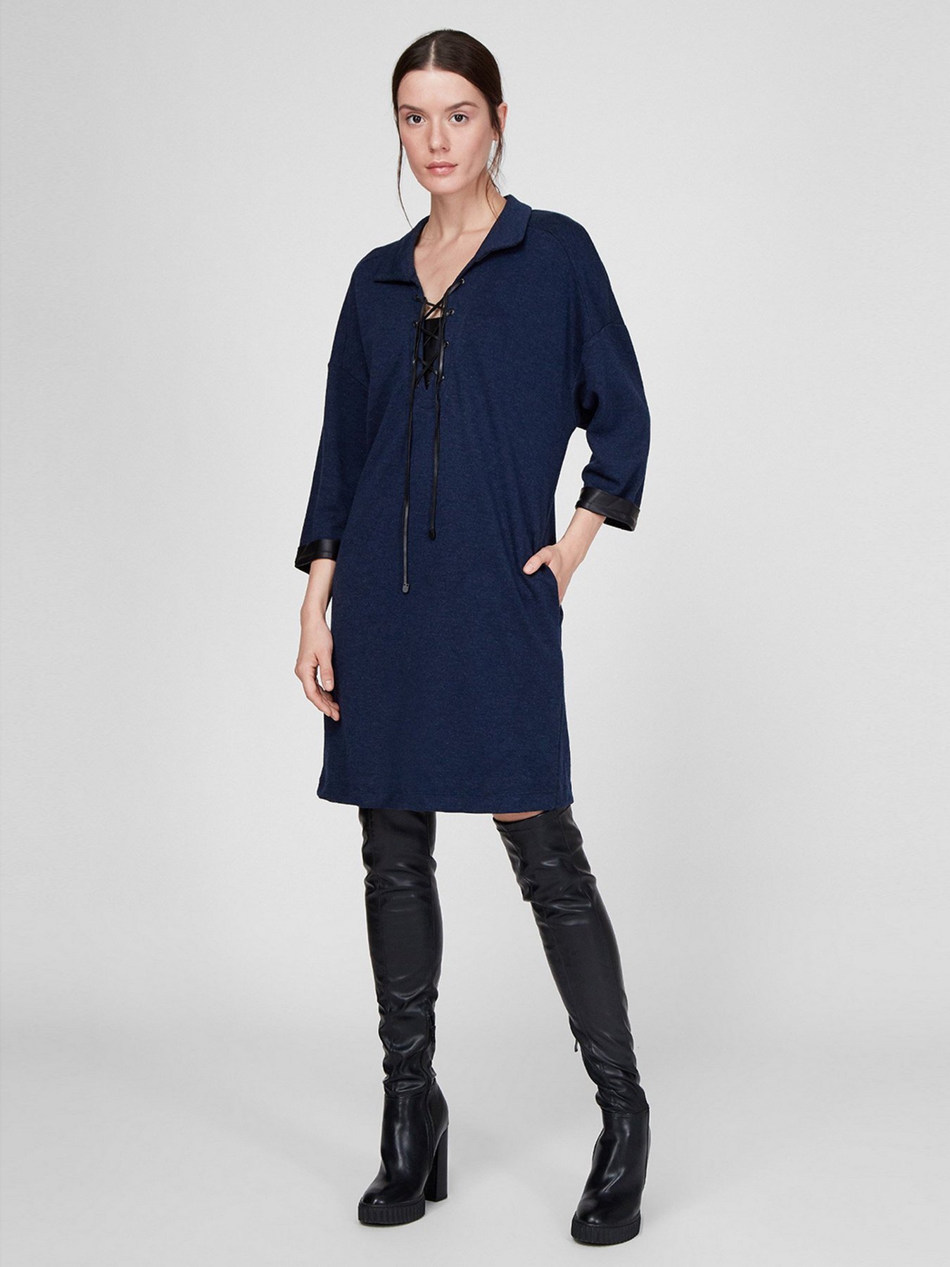 Платье мини Sassofono модель A201-SC-5380, СИНІЙ Фото