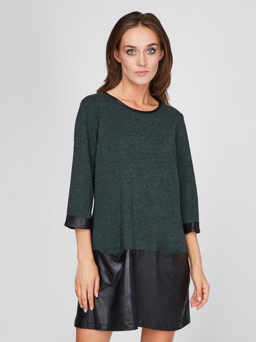 Платье мини Sassofono модель A201-SC-5387, ЗЕЛЕНИЙ Фото