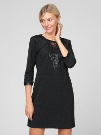 Платье мини Sassofono модель A201-SC-5403, АНТРАЦИТ Фото
