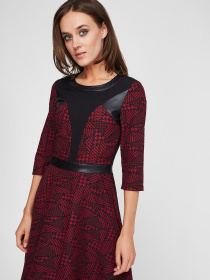 Платья Sassofono модель A201-SC-5426, БОРДОВИЙ Фото