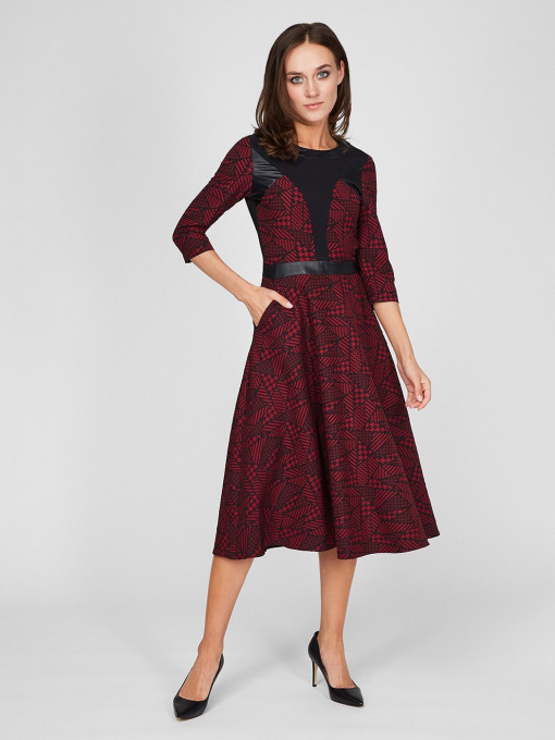 Платья Sassofono модель A201-SC-5426, БОРДОВИЙ Фото
