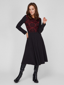 Платья Sassofono модель A201-SC-5445, ЧЕРВОНИЙ-ЧОРНИЙ Фото