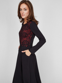 Платья Sassofono модель A201-SC-5445, ЧЕРВОНИЙ-ЧОРНИЙ Фото