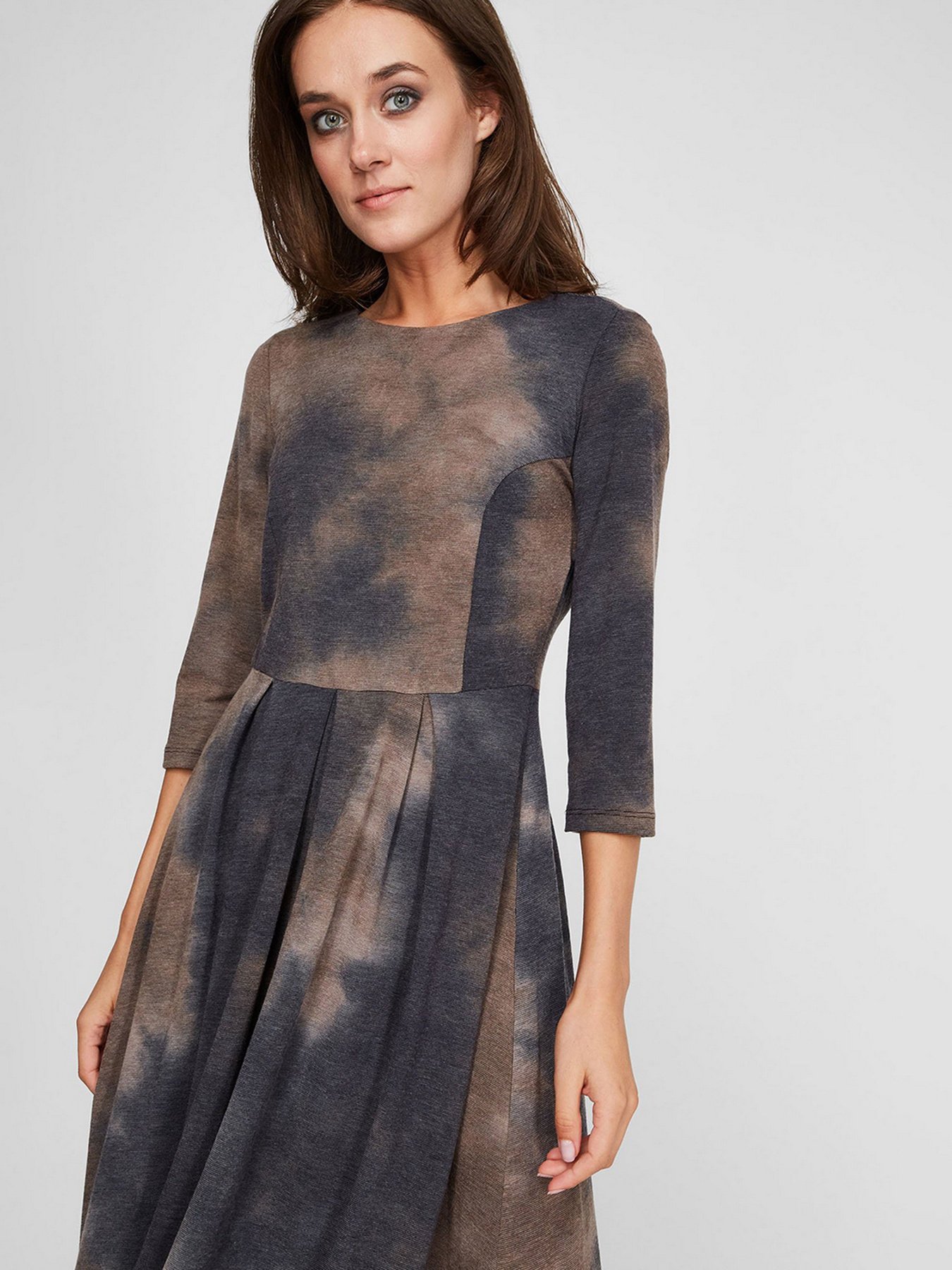 Платье миди Sassofono модель A201-SC-5481, АНТРАЦИТ Фото