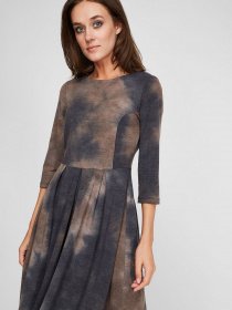 Платье миди Sassofono модель A201-SC-5481, АНТРАЦИТ Фото