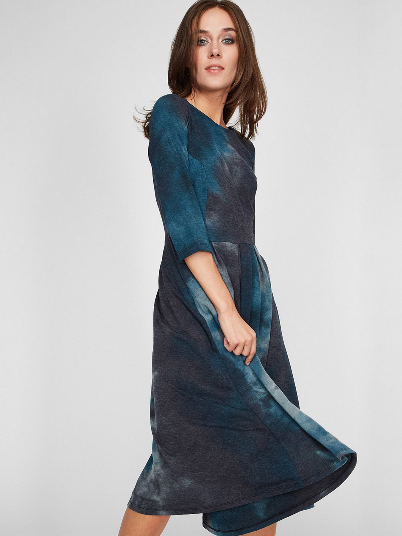 Сукня міді Sassofono модель A201-SC-5481, БІРЮЗОВИЙ Фото