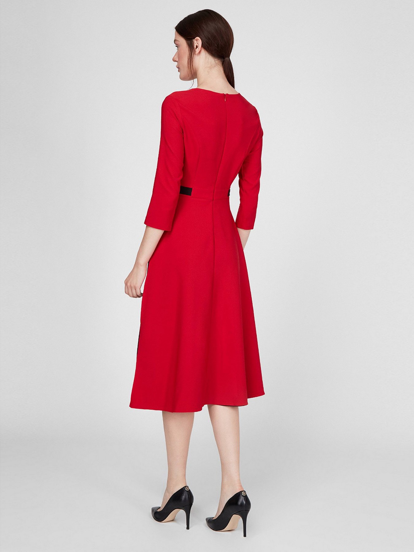 Платье миди Sassofono модель A201-SC-5972, ЧЕРВОНИЙ Фото