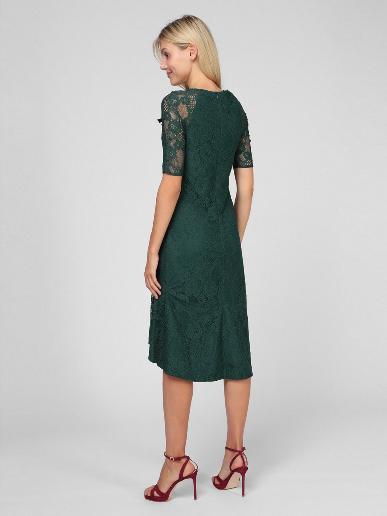 Платье миди Sassofono модель A201-SC-62191, ЗЕЛЕНИЙ Фото