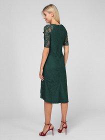 Платье миди Sassofono модель A201-SC-62191, ЗЕЛЕНИЙ Фото
