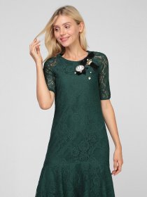 Платье миди Sassofono модель A201-SC-62191, ЗЕЛЕНИЙ Фото