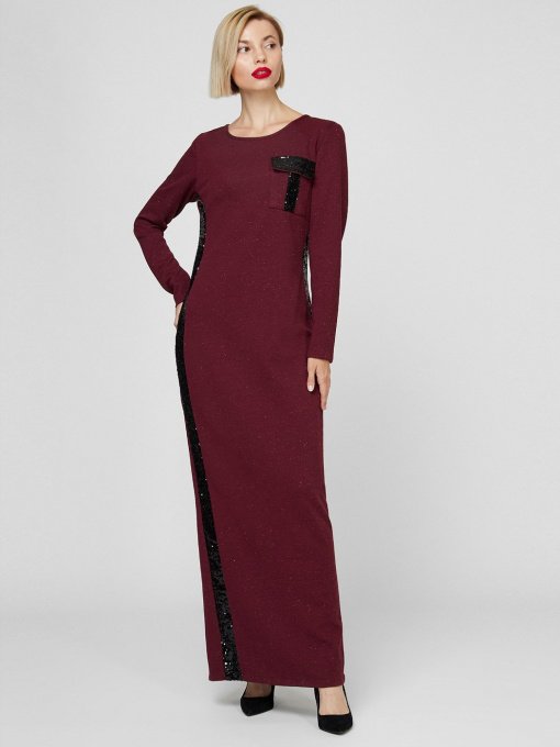 Платья Sassofono модель A201-SC-7072, БОРДОВИЙ Фото