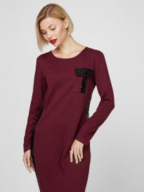 Платья Sassofono модель A201-SC-7072, БОРДОВИЙ Платья Sassofono модель A201-SC-7072, БОРДОВИЙ Фото