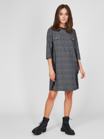 Платье мини Sassofono модель A201-SC-8751, СІРИЙ Фото