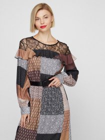 Платья Sassofono модель A201-SF-56562, КОРИЧНЕВИЙ Платья Sassofono модель A201-SF-56562, КОРИЧНЕВИЙ Фото