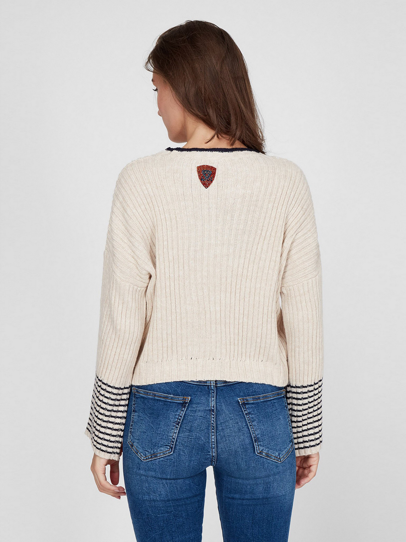 Свитер Sassofono модель A201-SF-773111-1, Бежевий Фото