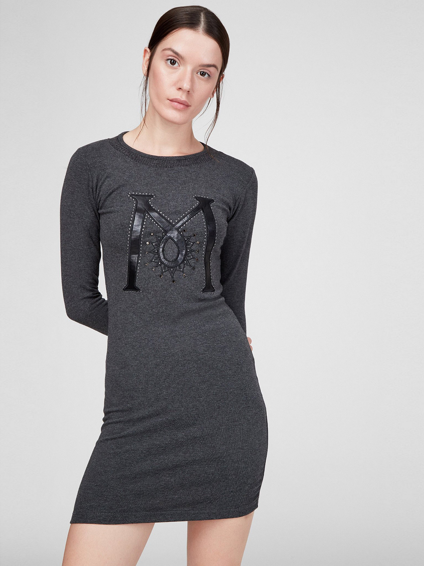 Платье мини Sassofono модель A191-SC-3283, АНТРАЦИТ Фото