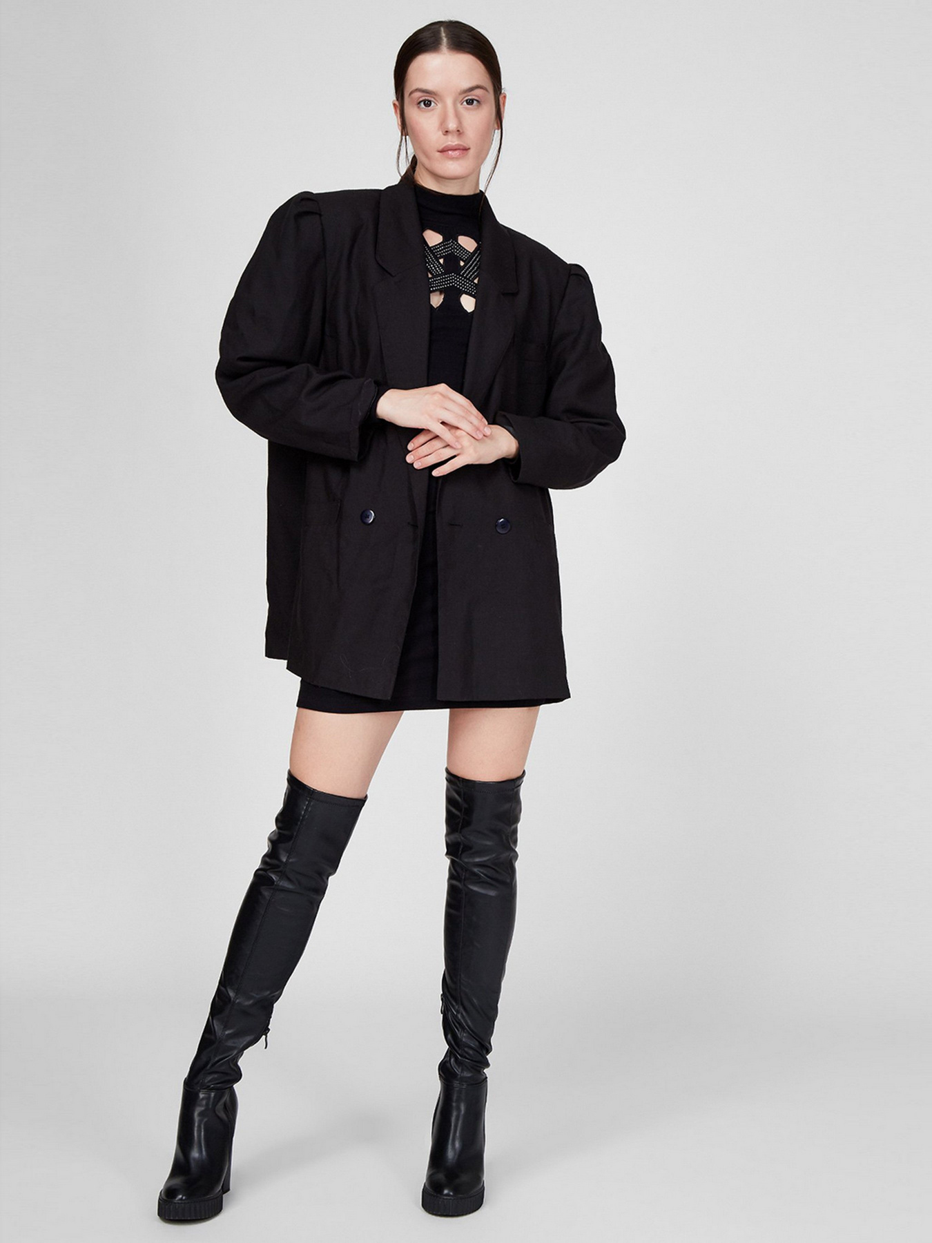 Платье мини Sassofono модель A191-SC-3295, ЧОРНИЙ Фото