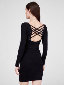 Платье мини Sassofono модель A191-SC-3301, ЧОРНИЙ Фото