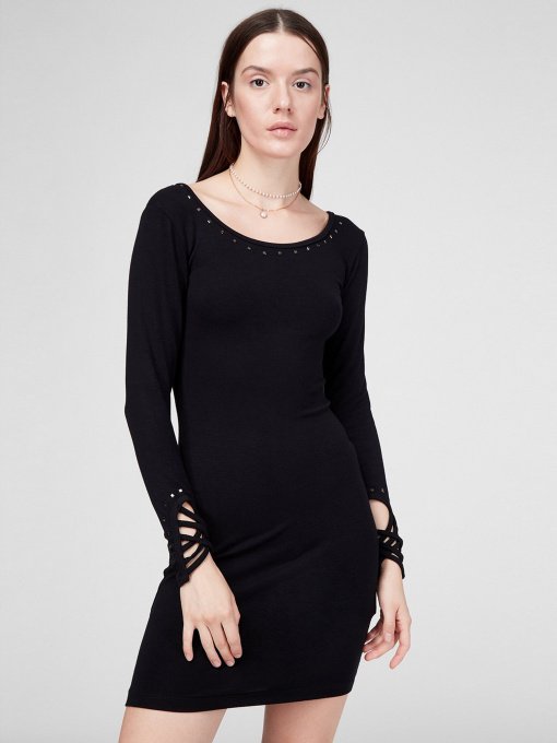 Платье мини Sassofono модель A191-SC-3301, ЧОРНИЙ Фото