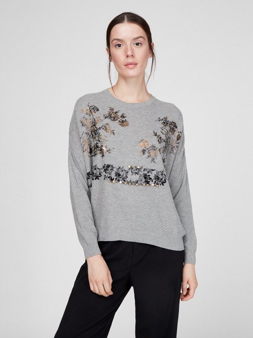 Свитер Sassofono модель A191-SC-704111, КАМЯНИЙ Фото