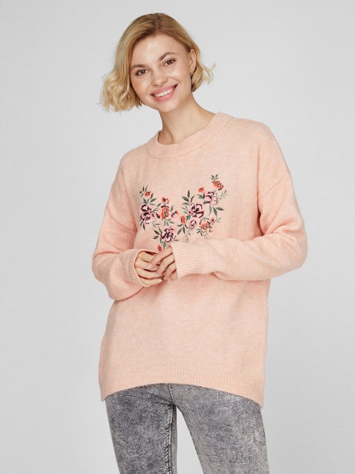 Свитер Sassofono модель A191-SC-8KT150, ПУДРОВИЙ Фото