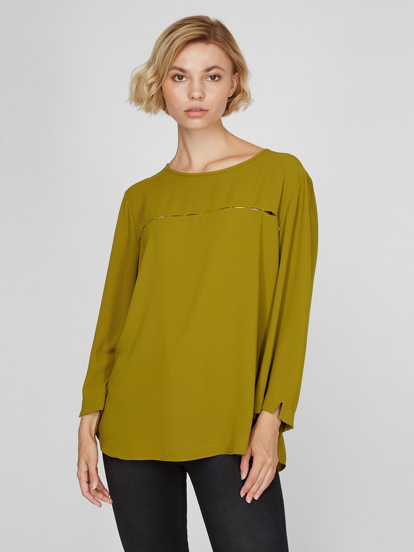 Блуза Sassofono модель A191-SC-907171-2, Оливковий Фото