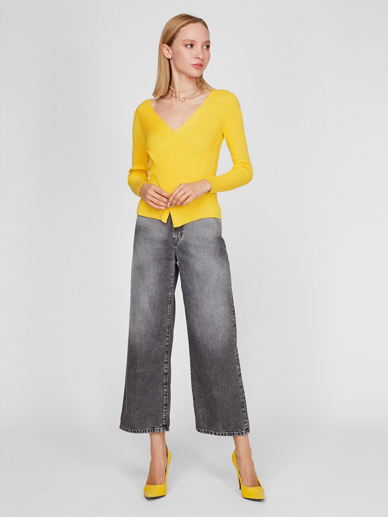 Джемпер Sassofono модель A191-SC-9KT165, ЖОВТИЙ Фото