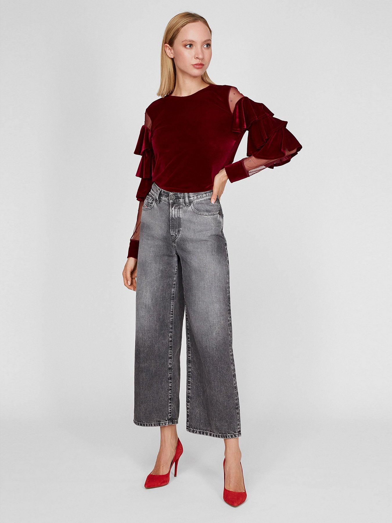 Блуза Sassofono модель A191-SF-172111, Бордовий Фото