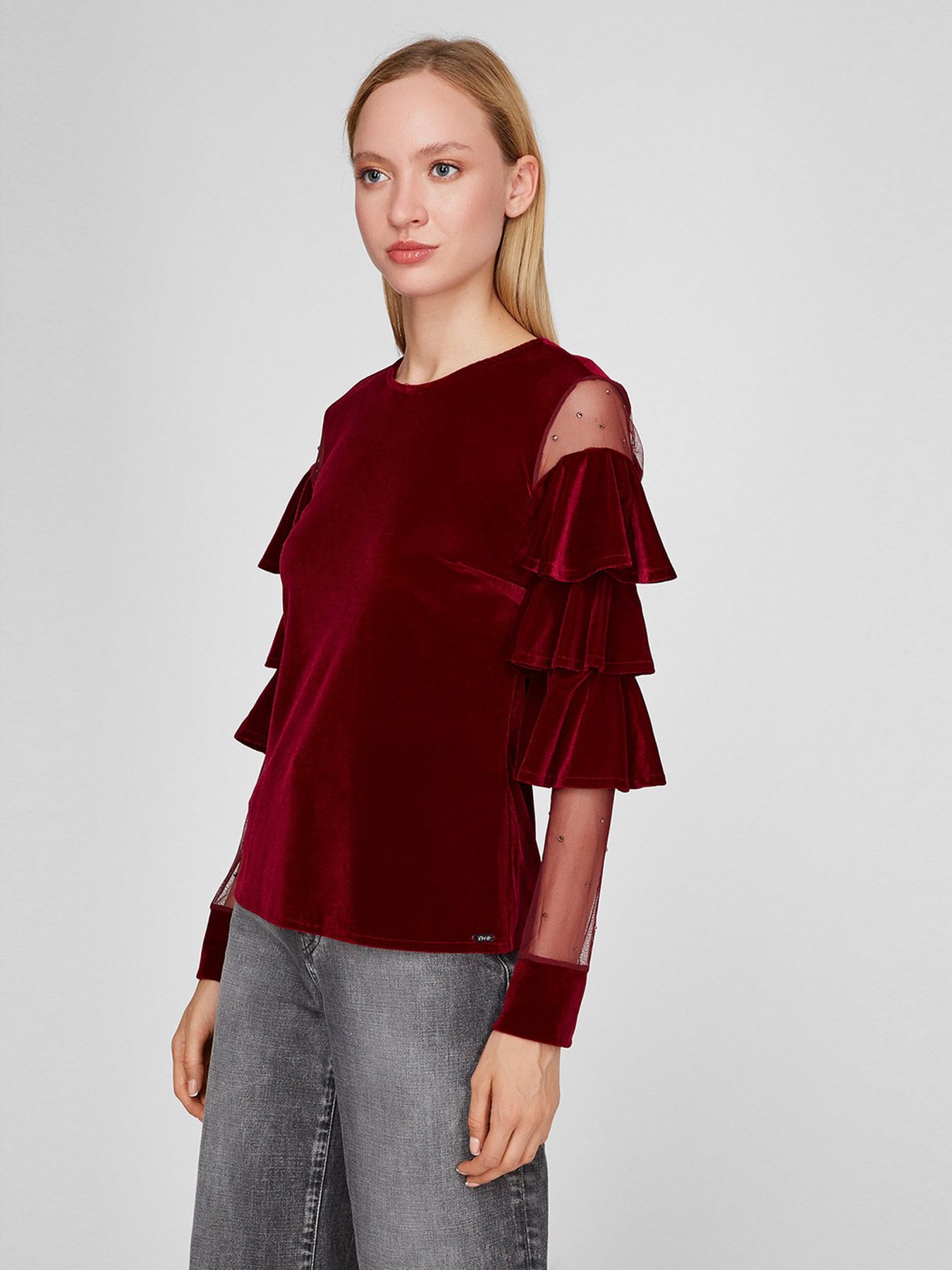 Блуза Sassofono модель A191-SF-172111, Бордовий Фото