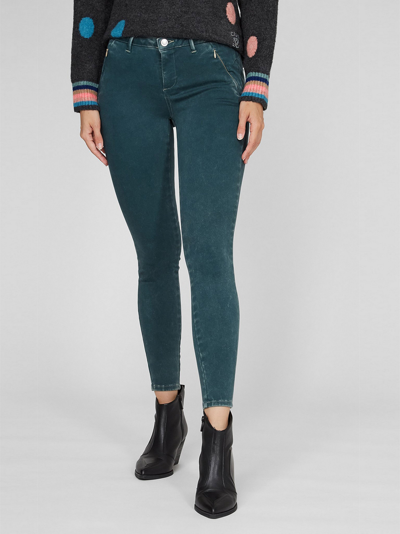 Скинни джинсы Sassofono модель A191-SF-321014, Зелений Фото