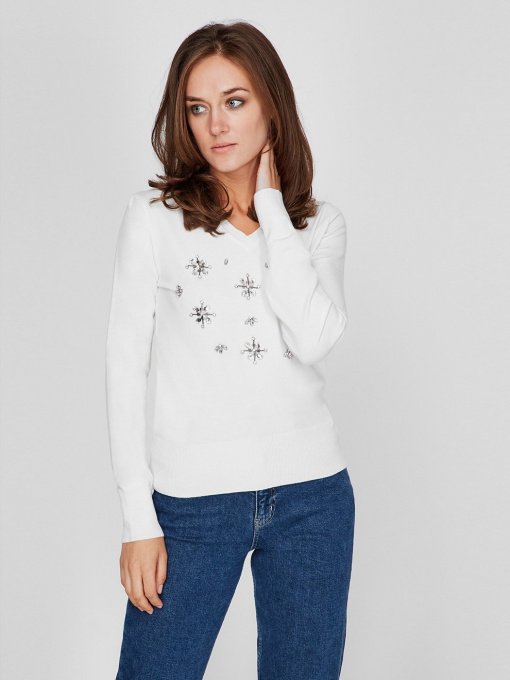 Джемпер Sassofono модель A191-SF-700113-2, МОЛОЧНИЙ Фото