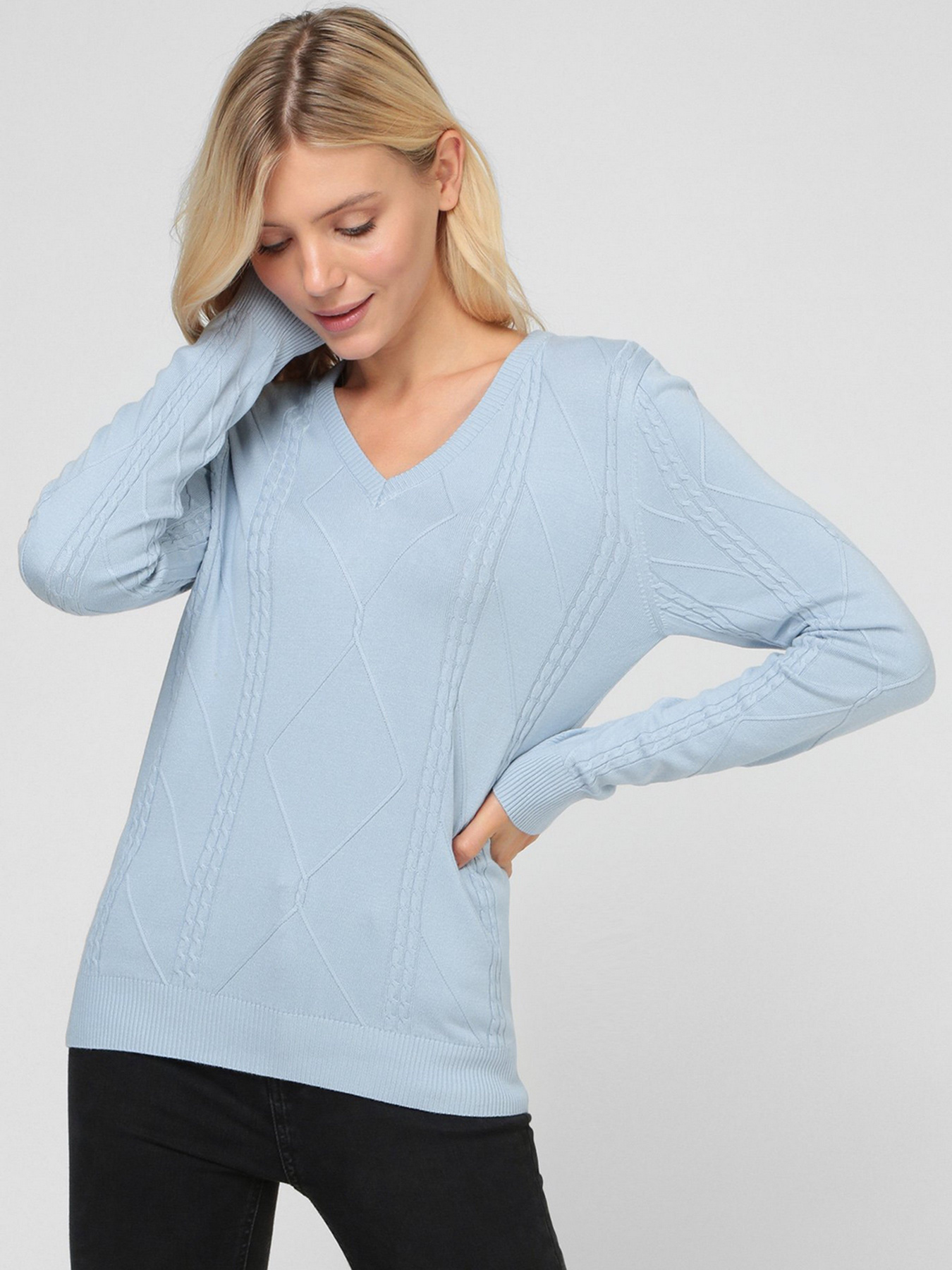 Джемпер Sassofono модель A191-SF-471113, БЛАКИТНИЙ Фото