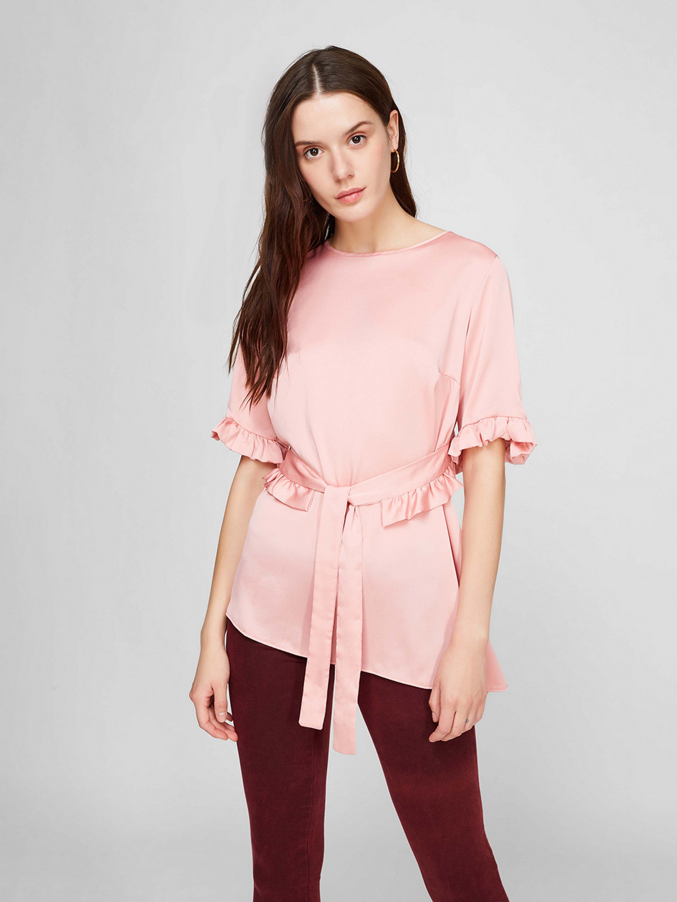 Блуза Sassofono модель A191SC139125, ПУДРОВИЙ Фото