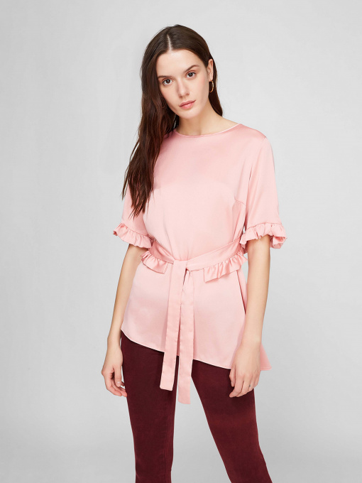 Блуза Sassofono модель A191SC139125, ПУДРОВИЙ Фото