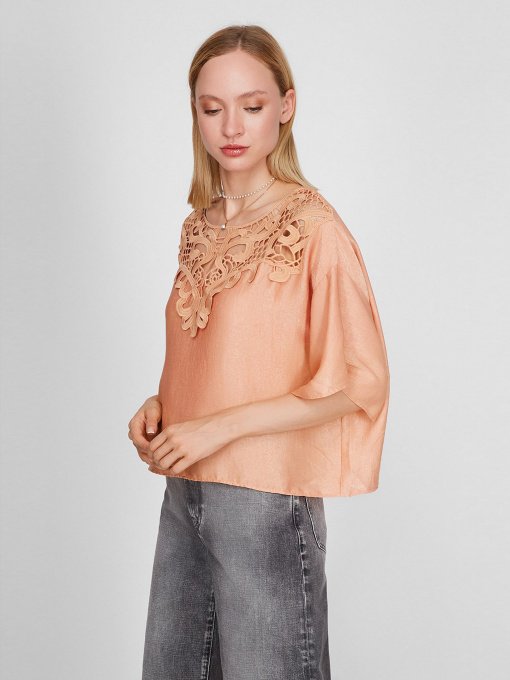 Блуза з коротким рукавом Sassofono модель SAS868 Фото