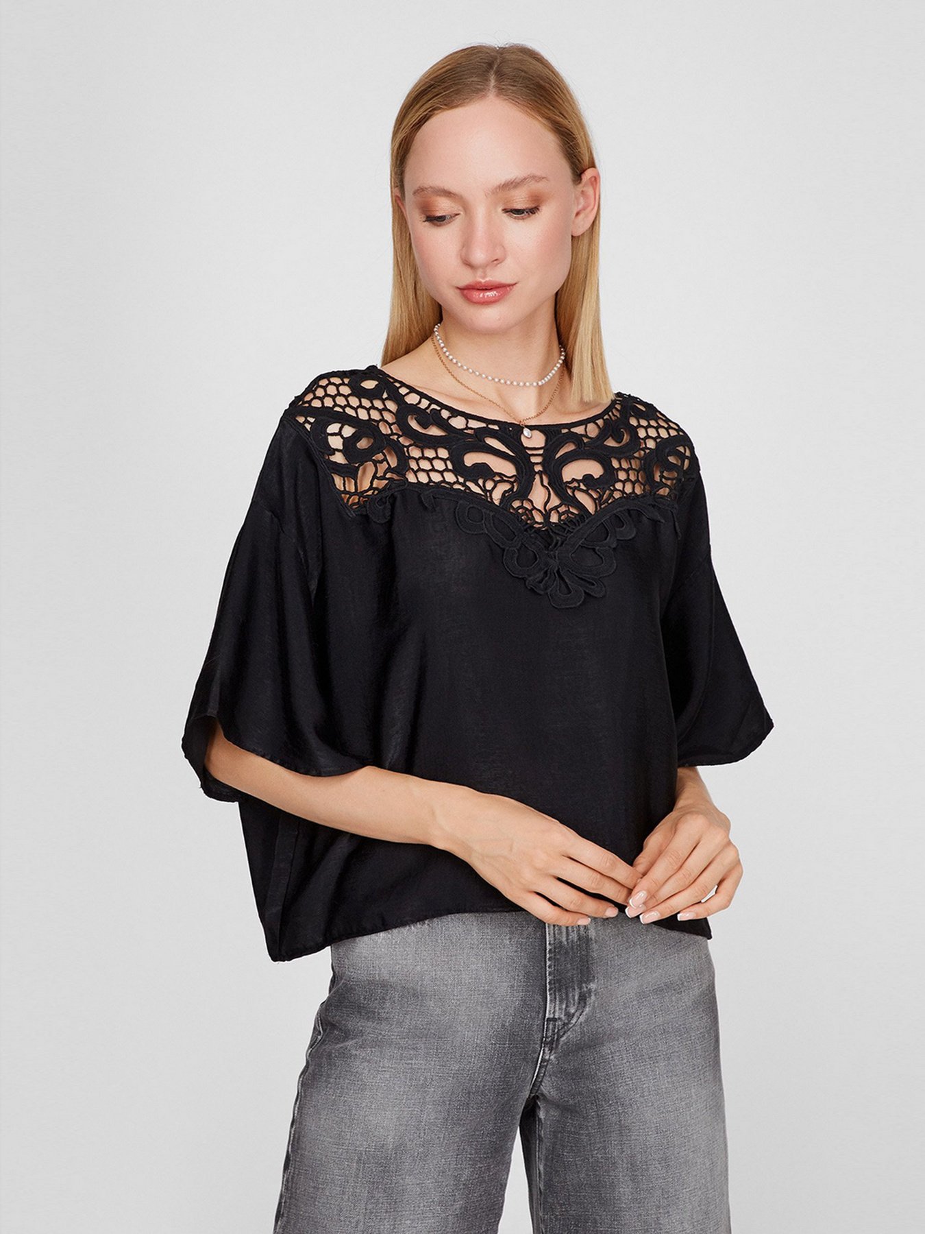 Блуза Sassofono модель A191SC8YB373, Чорний Фото