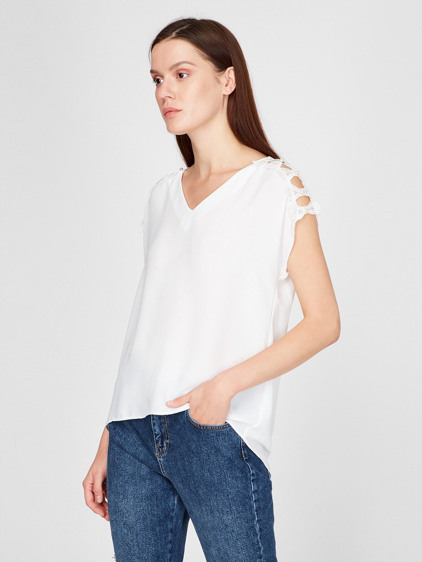 Блуза Sassofono модель A191SC8YB410, Молочний Блуза Sassofono модель A191SC8YB410, Молочний Фото