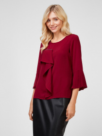 Блуза Sassofono модель A201-SC-25000, Бордовий Фото