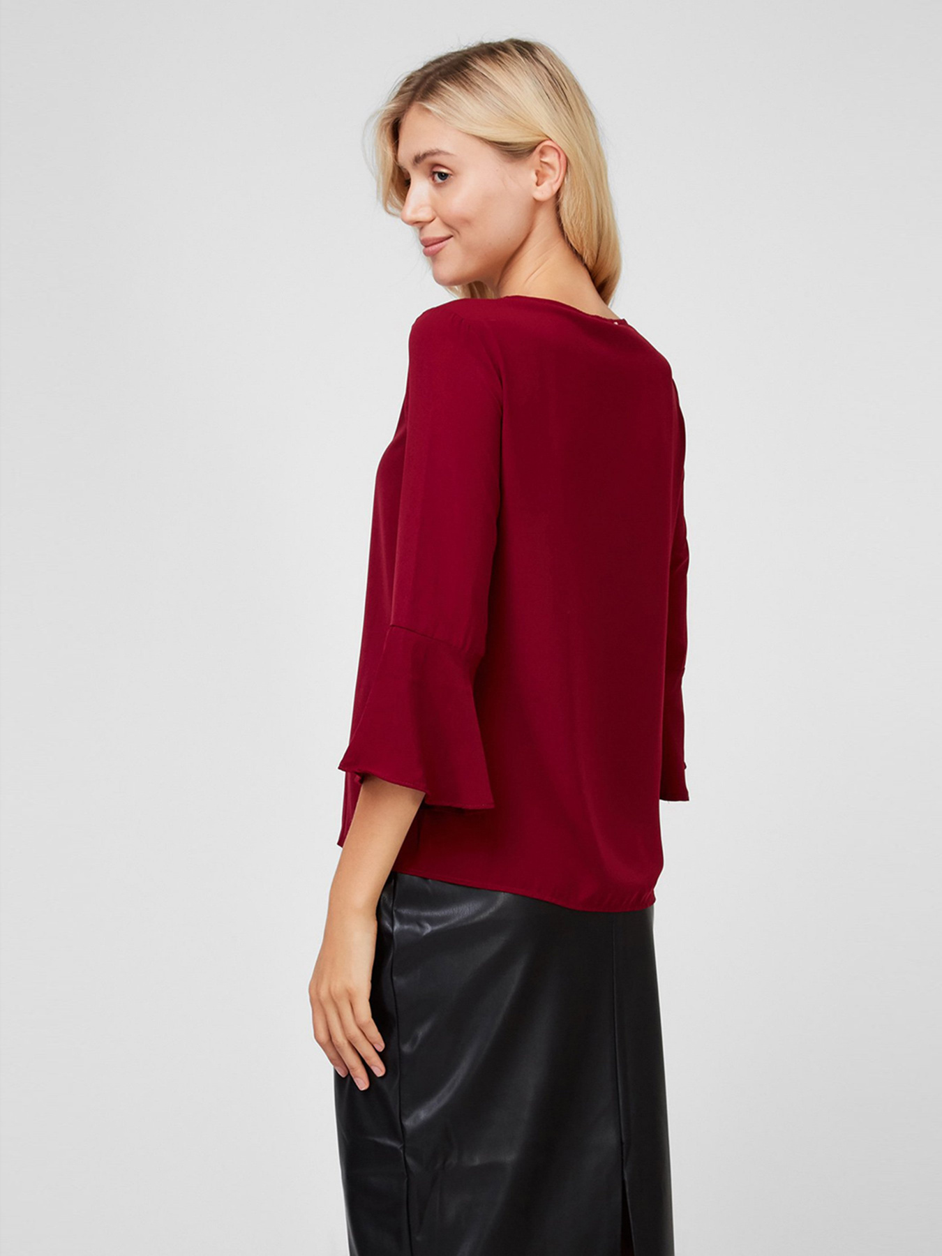 Блуза Sassofono модель A201-SC-25000, Бордовий Фото